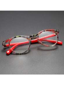 Exquisite Printed Contrast Color Floral Pattern Round Frame Reading Glasses, Combining Printed And Contrast Color Design To Add Fashionable Layers, Round Frame Design Is Retro And Gentle, Flexible In Multiple Diopter Options, Ideal Choice For Those Pursuing Unique Style And Practicality, Easily Create An Eye-Catching Look. - Transparent - View 16