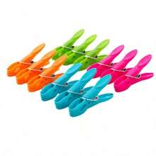 12/24/48pcs Colorful 73mm Plastic Spring Clips, Clothespins And Sock Clips, Back To School Essential, Great For Drying Clothes, Towels And Socks (Random Colors) - Multicolor - View 5
