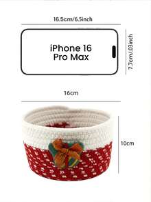 1pc Desktop Storage Basket, Christmas Decor Storage Basket, Small Items Organizer Box For Keys, Remote Controls, Suitable As Christmas Gift