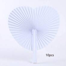 10/20pcs Romantic Wedding Exclusive: Customized Heart-Shaped Fans, Adding Charm And Splendor To Your Love, Convenient To Carry, Compact Design - Multicolor - View 9