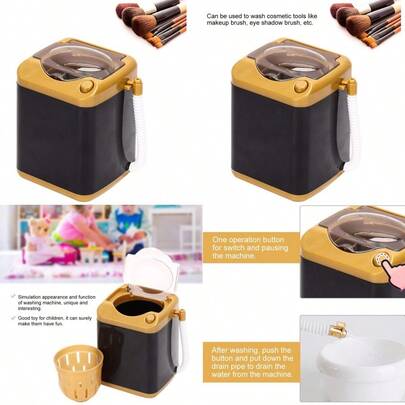 Lavadora de maquillaje mini cepillo electrico esponja esponja lavadora dispositivo limpiador herramienta cosmetica automatica maquinas de limpieza juguete para niños paraConveniente y duradero,Los favoritos de los niños