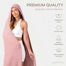 Toalla con Capucha para Adulto Algodón Muselina – Grande y Absorbente para Playa y Baño – Estilo Manta con Capucha, para Adultos(Malva Paquete de 1 – Adulto) - Multicolor - Ver 4