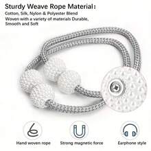 2 Correas magnéticas para cortinas, soporte de correa para cortinas con diseño de cuerda decorativa clásica para cortinas de hogar y oficina, de 42 cm de largo - Rosa - Ver 7
