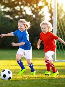 1 Pair Children's Knee-High Striped Sports Socks, Professional Long Soccer Socks, Made Of Polyester Knit Fabric, Suitable For Outdoor Sports And Daily Wear For 3-12 Years Old Kids - Multicolor - View 3