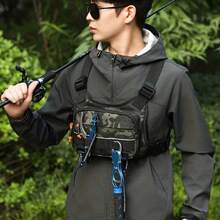 男士摩托车胸包 - 耐用户外拉链训练健身包，可存放钓鱼装备，轻便免提摩托车骑行背包，适合露营、摩托车骑行，可装鱼饵、飞钓用品和小物件 - 彩色 - 查看 8