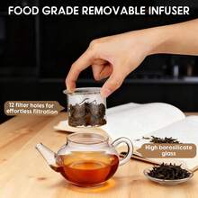 EstiloSHERCHPRY Estufa de Tetera Vidrio de 250ml, Embalaje Reforzado, Tetera de Flores de Vidrio Con Infusor Extraíble Teterass de Vidrioss de Estufa Teterass Pequeña de Vidrioss TransparenteVersión mejorada - 1 - Ver 5