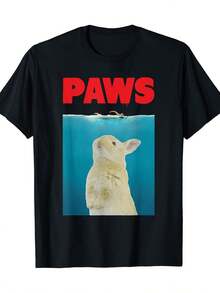 Camiseta de conejo Paw, parodia, regalo para entusiastas de los conejos - Negro - Ver 6
