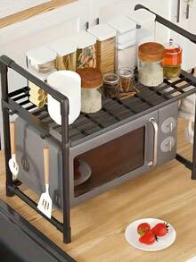重型可调节可伸缩微波炉架 - 两种型号可选,坚固的金属桌面架,双层设计,节省空间的微波炉及小家电收纳架 - 易于组装的厨房整理架 - 彩色 - 查看 2