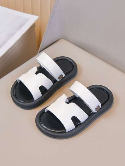 1 par bekväma sportsandaler för småbarn, mjuka och bekväma utomhussandaler för pojkar, 2-i-1