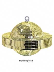 1 Peça Espelho de Bola de Discoteca Rotativa em Formato de Planeta, Decoração Suspensa, Design em Formato de Saturno, Bola de Natal Adereços de Fotografia para Bar, Decoração de Festa, Casamento e Feriados - Multicolorido - Visão 9
