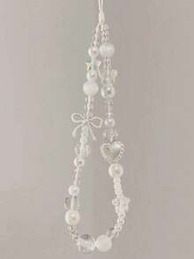 1pc Acrylic Bow Tie Phone Lanyard, CCD Camera Pendant, Keychain, Phone Case Accessory - Multicolor - View 1