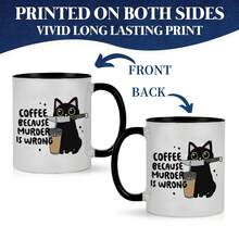 11oz Reusable Ceramic Coffee Mug With Cat Pattern, Dishwasher , Perfect Gift For Friends, Family And Loved Ones - Multicolor - View 7