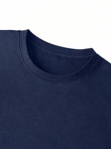 Camiseta de moda de manga corta con estampado de graffiti de verano para hombres GRDR, adecuada para el verano - Azul Marino - Ver 4