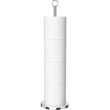 Toilet Paper Holder Stand - Free-Standing Tissue Paper Storage With Reserve Function, Black Toilet Paper Roll Holder For Bathroom, Stainless Steel. - Bạc - Xem 7