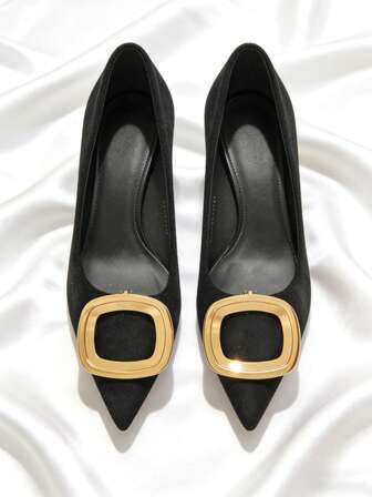 1 st avtagbart fyrkantigt skotillbehör i metall, lyxigt elegant skoklämmspänne, mångsidigt för höga klackar/affärsskor/bröllopsskor/väskor och andra klädaccessoarer