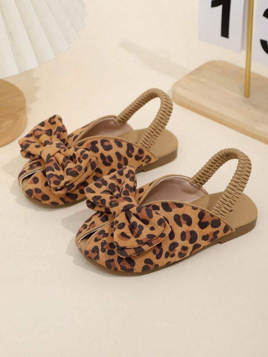 一双适合夏季的波西米亚风女童公主凉鞋，儿童罗马沙滩鞋，带蝴蝶结，适合夏季的女婴直筒凉鞋 - 棕色 - 查看 1