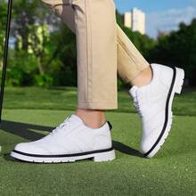 Women's Sports Style Golf Shoes, Fashion Spikes, Business Oxford, Comfortable Lace-Up Casual Shoes - White - View 2