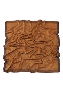 1pc Modest Hijab Jacquard Gold Thread Square Satin Intricate Floral Pattern Headscarf - Multicolor - View 6