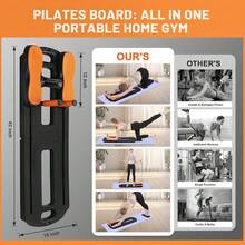 Hodeffior Pilates Reformer Machine Foldable Pilates Board With Ab Roller, Resistance Bands For Full Body Workout - Multifunctional Push-Up Board For Home, Gym & Travel - Purple - View 4
