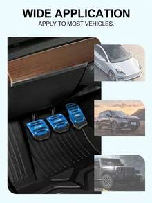 2/3 piezas Pedal de coche de aleación de aluminio antideslizante - Diseño ergonómico, duradero y ligero, apto para acelerador, freno y transmisión manual - Se adapta a la mayoría de los vehículos, mejora el estilo interior del coche, textura metálica de moda, estructura de alta calidad, diseño universal - Multicolor - Ver 7