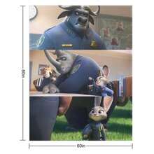 1 Piece &Lt; Zootopia &Gt;  Station Flannel Blanket - Jessy Hopps And Nick Wilde, Ultra Soft Heavyweight 280GSM All-Season Blanket/Sofa Cushion, Bed, Camping, Office Machine Washable Disney Fan Gift, Durable Decorative Blanket, Movie Enthusiast Must-Have, Home Decoration Accessories - 風格 - 查看 10