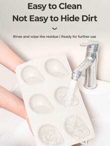 1个6孔芒果慕斯蛋糕硅胶模具，冰淇淋、冰块、水果烘焙模具，耐用且柔韧的蛋糕模具，适用于家庭聚会甜点，DIY烘焙厨房工具和配件 - 白色 - 查看 5