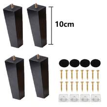 4 piezas Patas de muebles de madera sólida cónica, patas de repuesto de madera sólida, adecuadas para sofá, tocador, cama - Pies de repuesto de madera multifuncionales con placa de montaje de metal y tornillos - Beis - Ver 15