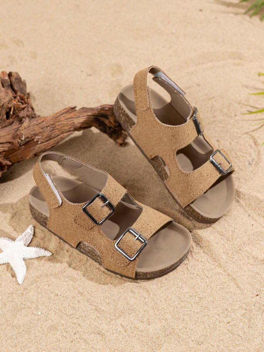 Nuevas sandalias de playa para niños con estilo minimalista tipo , de suela suave y antideslizante - Caqui - Ver 1