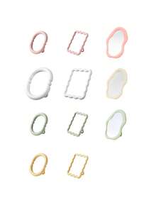 Gương trang điểm để bàn hình lượn sóng 6,7" x 5,3", gương trang điểm du lịch gấp gọn di động, gương trang điểm một mặt treo tường, thiết kế đa năng (có thể để bàn hoặc treo tường), họa tiết lượn sóng dễ thương, lý tưởng cho gia đình, văn phòng, phòng tắm và du lịch - Gương trang điểm nhỏ gọn, nhẹ, họa tiết hoa, trang trí nhà cửa, phù hợp cho phụ nữ, món quà Giáng sinh và Ngày Valentine tuyệt vời. - Nhiều màu - Xem 11