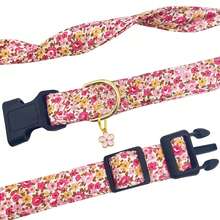 Cute Floral Dog Collars With A Little Flower Charm For Female Male Cats Puppies Small Medium Large Dogs - Watermelon Pink - View 11