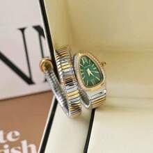 Nuevo reloj de cuarzo de moda casual con forma de serpiente y diamantes para damas, reloj de uso diario y regalo, reloj de serpiente - Multicolor - Ver 9