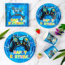 8-Person Disposable Tableware Set - Includes Plates, Napkins, Cups, Tablecloth, And Banners, Suitable For Birthday, Wedding, Theme Party, Family Picnic - Multicolor - View 4