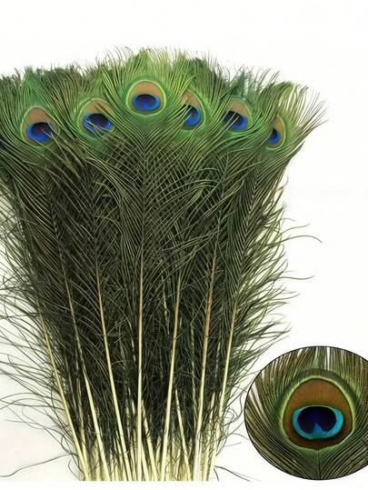 Bulk Peacock Feathers, DIY Decorations, Imitation Peacock Feather Vase Decor, Craft Vase, Wedding Home Party, New Year Decorations