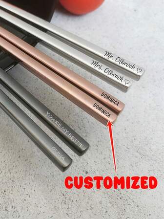 Personalized Engraved Chopsticks, Custom Names Ideal Gift For Sushi Lovers, Weddings, Birthdays And Party Favors