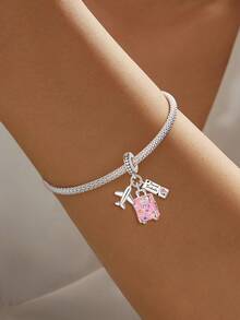 1颗925纯银郁金香和四叶草花朵吊坠珠，适合女士手链、手镯DIY饰品制作和日常配饰装饰。 - 集合1 - 查看 8