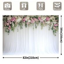 2D平面单件摄影背景布，春季花卉图案，结实耐用的涤纶材质，适合家庭聚会和节日庆典。 - 1件 - 查看 4