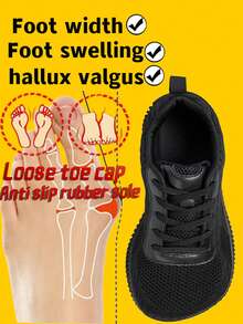 1 Pair Men's Casual Lace-Up Wide Fit Sneakers, Comfortable Wide Toe Box, Anti-Slip, Suitable For Outdoor Wear In Spring And Autumn