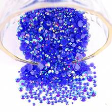 2MM-6MM Mixed Size, 5 Sizes, Assorted Jelly Candy AB Color Flat Back Round Crystal Rhinestone Gems Beads For DIY Jewelry, Nail Art, Phone Case, Clothes, Bags, Shoes, Crafts Decoration - A56 Jelly Light Royal Blue AB - View 9