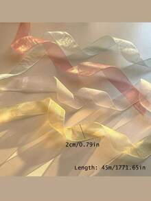 Sheer Ribbon, Soft Tones, Vibrant Colors - Suitable For Wedding Decor, Gift Wrapping, And Floral Arrangements - Made Of Polyester Satin - Ideal For Parties And Craft Projects - Elegant Decorative Material With Glossy Finish And Smooth Texture - Multicolor - View 3