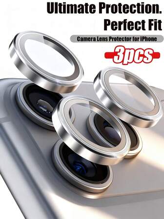 3 piezas compatibles con modelos de Apple, protector de pantalla decorativo con lente de águila en plata, protección contra caídas de alta definición, compatible con todos los modelos de Apple 11/12/13/14 Pro Max/15 Pro Max/16/16 Plus/16 Pro/16 Pro Max/17/17 Plus/17 Pro/17 Pro Max.