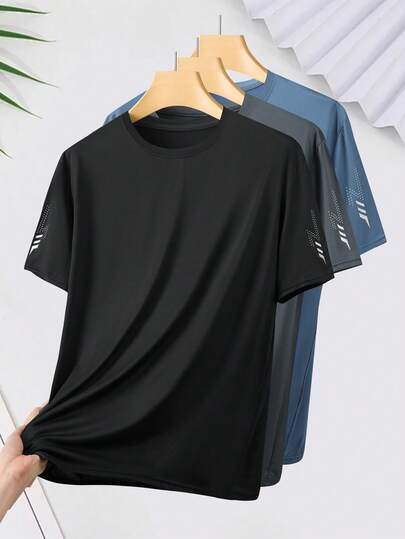 Camisa de manga corta de secado rápido para hombre con mangas estampadas, adecuada para actividades al aire libre, oficina, fiestas y otras ocasiones