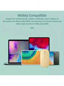 Macaron Color Wireless Silent Mouse, Suitable For IPad And Laptops (Battery Not Included); Universal Wireless Mouse - Compatible With IPad, Tablets, MatePad, Mi Pad, Android, Windows Tablets, Laptops And Notebooks - Compact Portable Design. - Multicolor - View 3