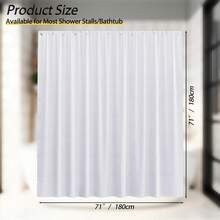 Solid Polyester Shower Curtain With Hooks 180cm X 180cm, Waterproof Bathroom Curtain Set With Auxiliary Hooks, Washable Polyester Fabric Bathroom Curtain (71x71 In) - Teal - 查看 2