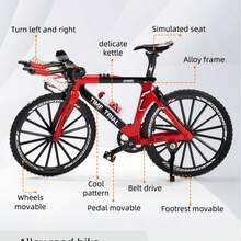 2件套1:8比例合金收藏级场地自行车模型，高保真压铸仿真自行车桌面展示品，生日、节日、收藏的理想礼物 - 彩色 - 查看 5