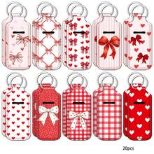 10/20pcs Bow Tie Lipstick Holder Keychain, Loose Lip Balm Holder Keychain, Valentine's Day Birthday Party Small Gift - Multicolor - View 12