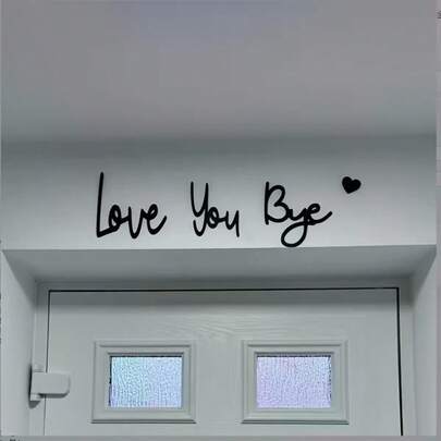 3pcs "Love You Bye" Sign Set - With Heart Accents, Home Living Room Bedroom Porch Wall Decor, Home Decoration, Wall Art, Expressing Love And Warmth For Family And Loved Ones
