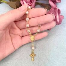 Rosario de Bautizo Beads Dedos Bautista Rosario de acrlico para el  Rosario para el Da de la Primera Comunin Regalo de de - inicial - Ver 4