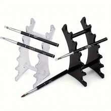 6-Slot Plastic Pen Holder Display Stand, Eyebrow Pencil Display Rack, Makeup Brush Holder, Clear Pen Organizer, Suitable For Home, School, Store, Dorm And Office Supplies Organization, Craft Display, Office & School Supplies, Desk Accessories, Durable Acrylic, Non-Slip, For Stationery Storage, Office Desk Organizer, Study Room, Desk Decor, Makeup Storage, Vanity, Back To School Gift, Gift For Her, Gift For Him - Multicolor - View 1