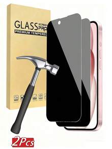 2片装全屏防窥钢化玻璃屏幕保护膜,兼容 17/16/15 Pro Max/14 Plus,也兼容 16/15/14/13/11 Pro/X/XS Max/12 Mini/XR,防窥玻璃屏幕保护膜,生日、送给家人和朋友的绝佳礼物,必备手机屏幕保护配件,适用于日常、办公室、家庭使用,防水、防震、防摔、防刮。 - 黑色 - 查看 30