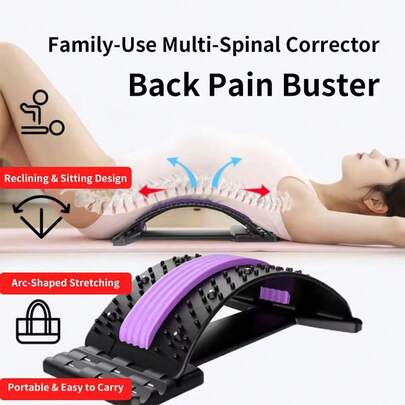 1pc Back Stretcher Multi-Level Adjustable Massager Waist Neck Fitness Lumbar Cervical Spine Cervical Spine Support Massager Tools